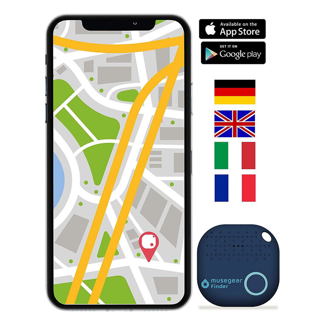 Bluetooth Schlüsselfinder mit App | musegear finder mit akustischem Signal, Standortanzeige und Handyortung | Ohne Abonnement