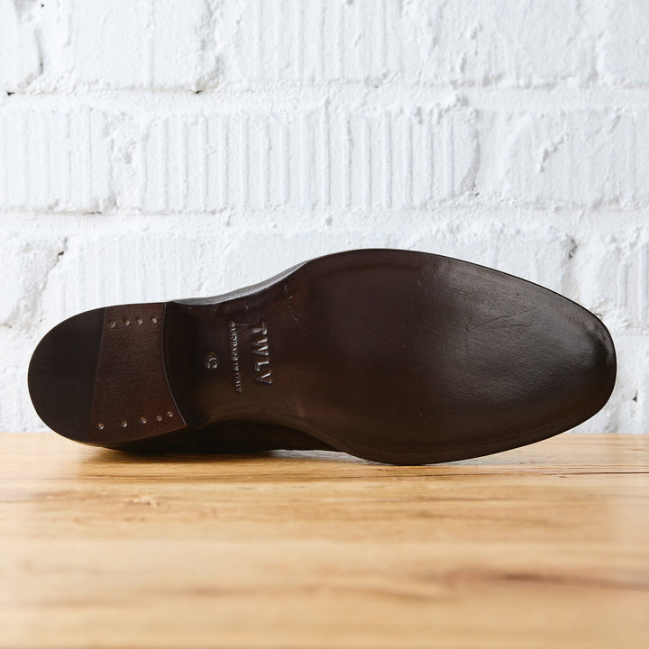 Herren Chelsea Boots | Handgefertigte Stiefel aus weichem Coffee Veloursleder mit Lederlaufsohle