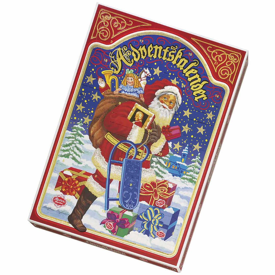 Pralinen Adventskalender 650 g mit gefüllter Schokolade | Confiserie Adventskalender im Nostalgie-Design für die Weihnachtszeit