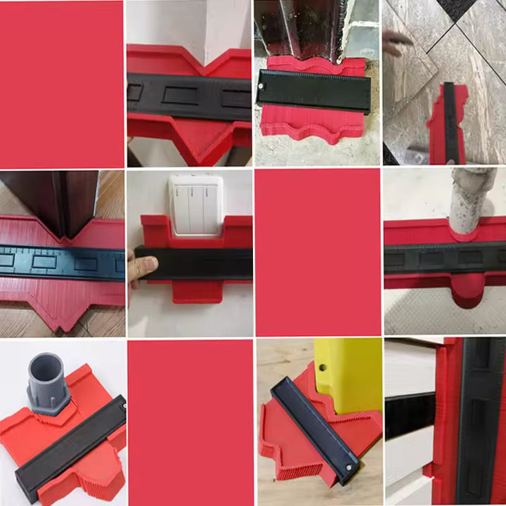 Contorno 25 cm per linee di taglio precise | Per battiscopa, laminato e piastrelle | Copiaforme in ABS, compatto e robusto