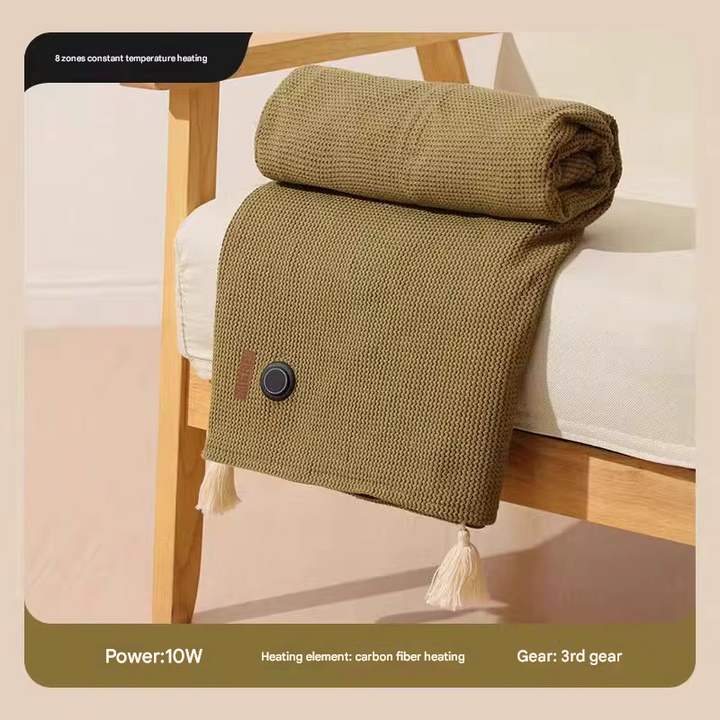 USB Heizdecke 150 × 80 cm | Wärmedecke mit 8 Heizzonen, 3 Heizstufen und 10 W für Zuhause, Büro, Reisen und Camping