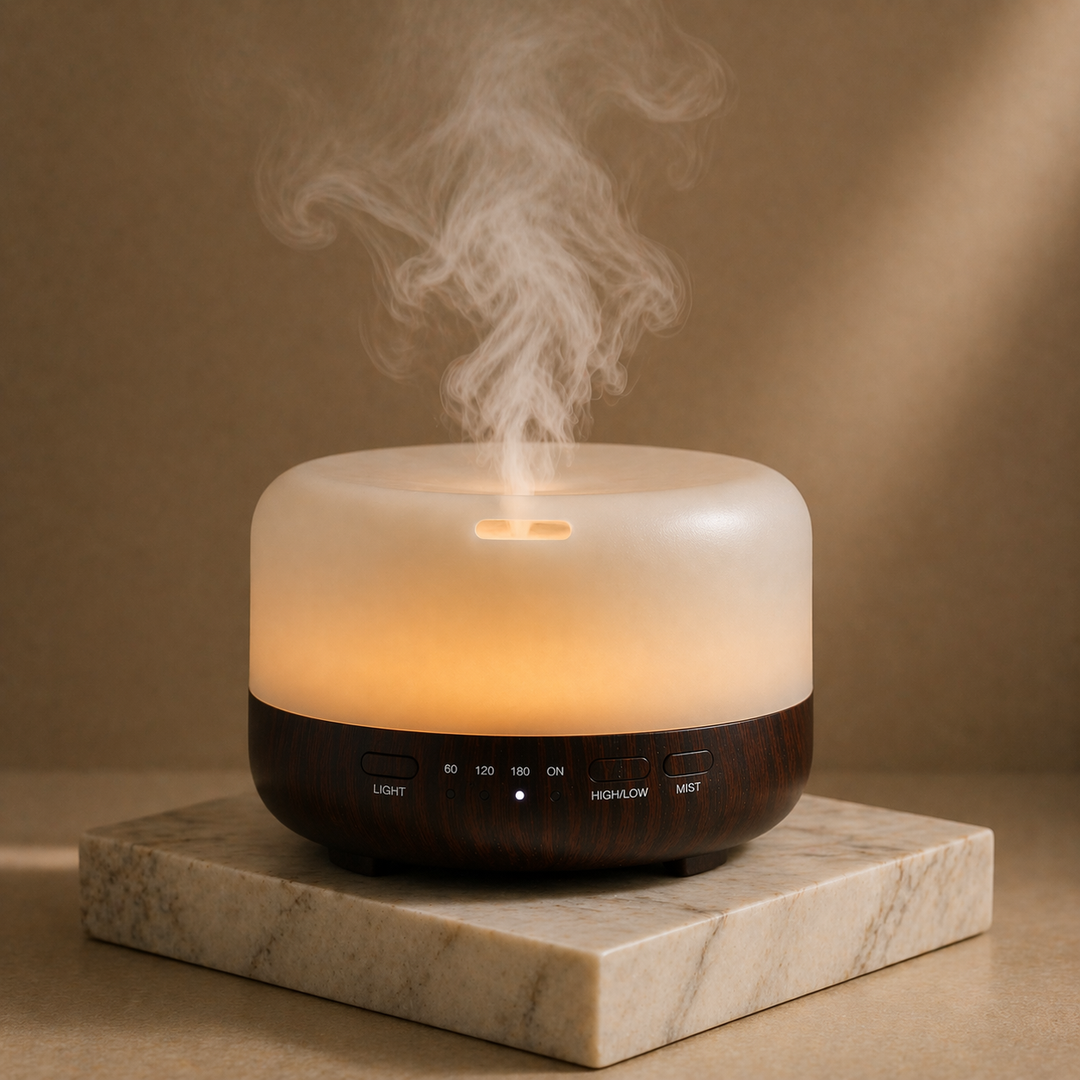 Aroma-Diffuser elektrisch mit Ultraschall | Duftdiffuser mit LED-Licht, 2 Nebelmodi &amp; Abschaltautomatik
