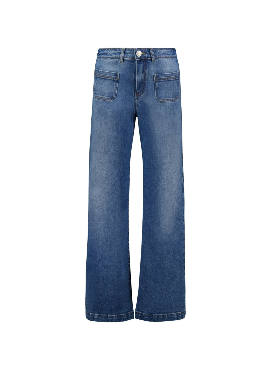 Damen Jeans | Bio-Baumwoll-Jeans mit Stretch, hohem Bund und weitem Bein