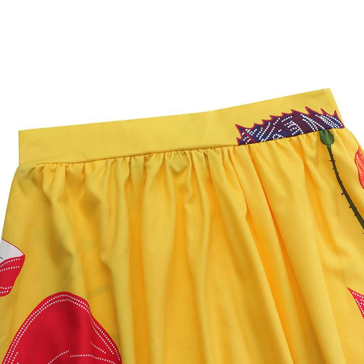 Gonna maxi da donna con stampa floreale e vita alta | Taglio fluido per una sensazione ariosa | Estiva e romantica, facile da abbinare