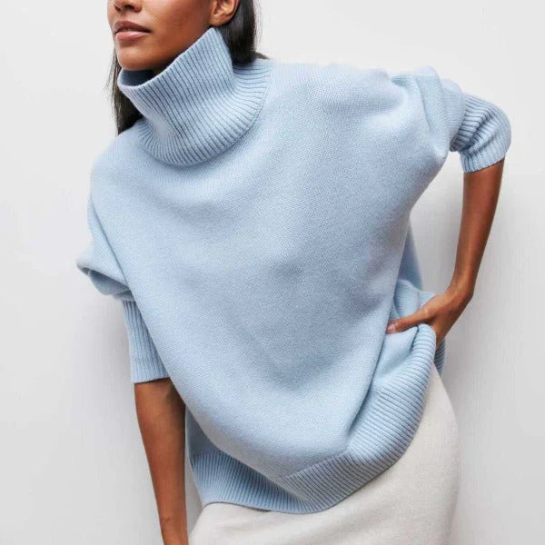 Olive | Maglione a collo alto lavorato a maglia con tessuto morbido