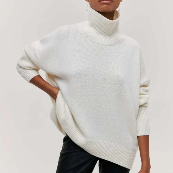 Olive | Maglione a collo alto lavorato a maglia con tessuto morbido