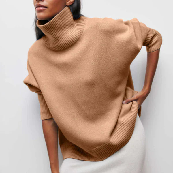 Olive | Maglione a collo alto lavorato a maglia con tessuto morbido