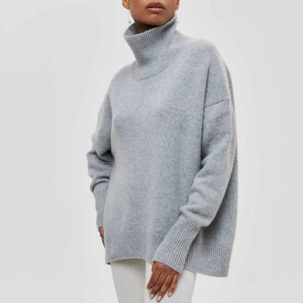 Olive | Maglione a collo alto lavorato a maglia con tessuto morbido