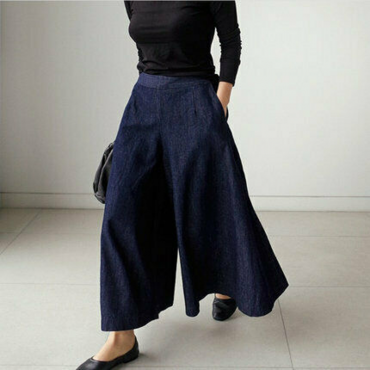 Damen Sommerhose mit weitem Bein | Luftig &amp; bequem für warme Tage | Vielseitiger Wide-Leg Fit für Alltag &amp; Urlaub