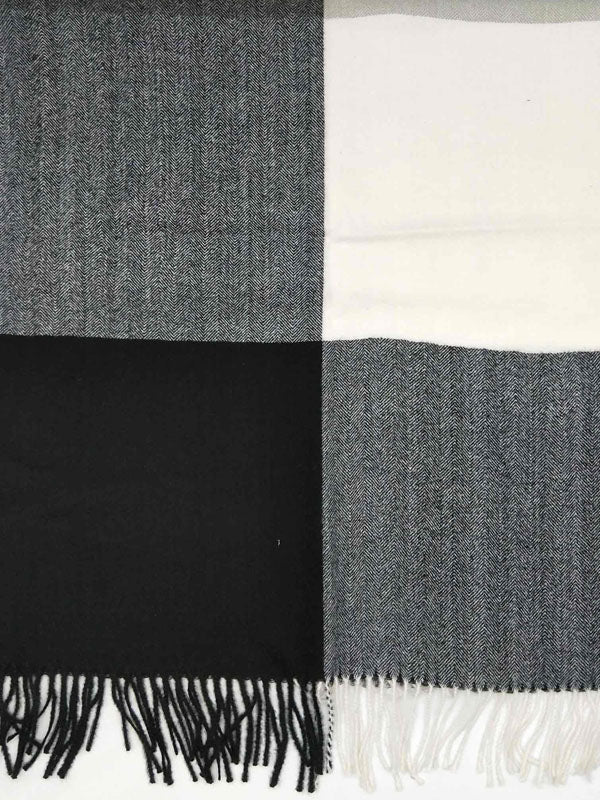 Damen Winterschal | Weicher Schal mit elegantem Muster, wärmender Stoffmischung und dekorativen Fransen für Herbst und Winter