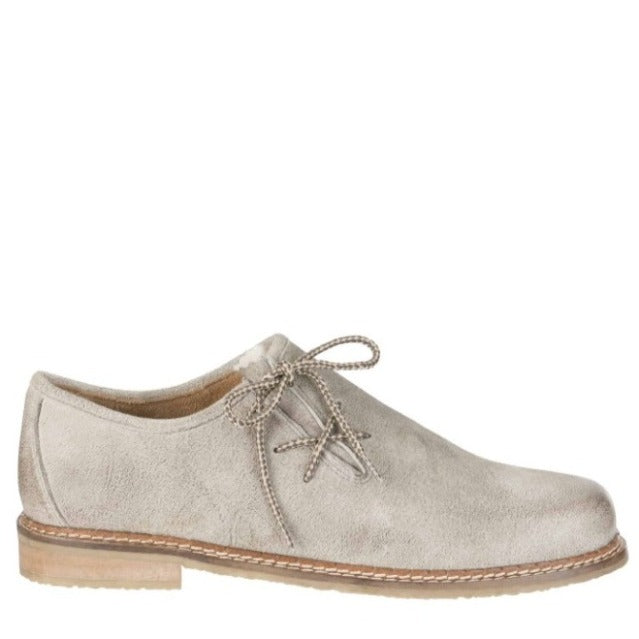 Herren Haferlschuhe Rauchgrau | Trachtenschuhe aus Leder mit seitlicher Schnürung und robuster Gummisohle