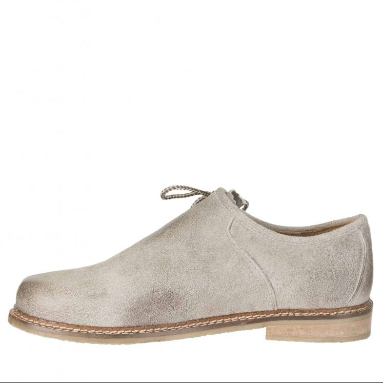 Herren Haferlschuhe Rauchgrau | Trachtenschuhe aus Leder mit seitlicher Schnürung und robuster Gummisohle