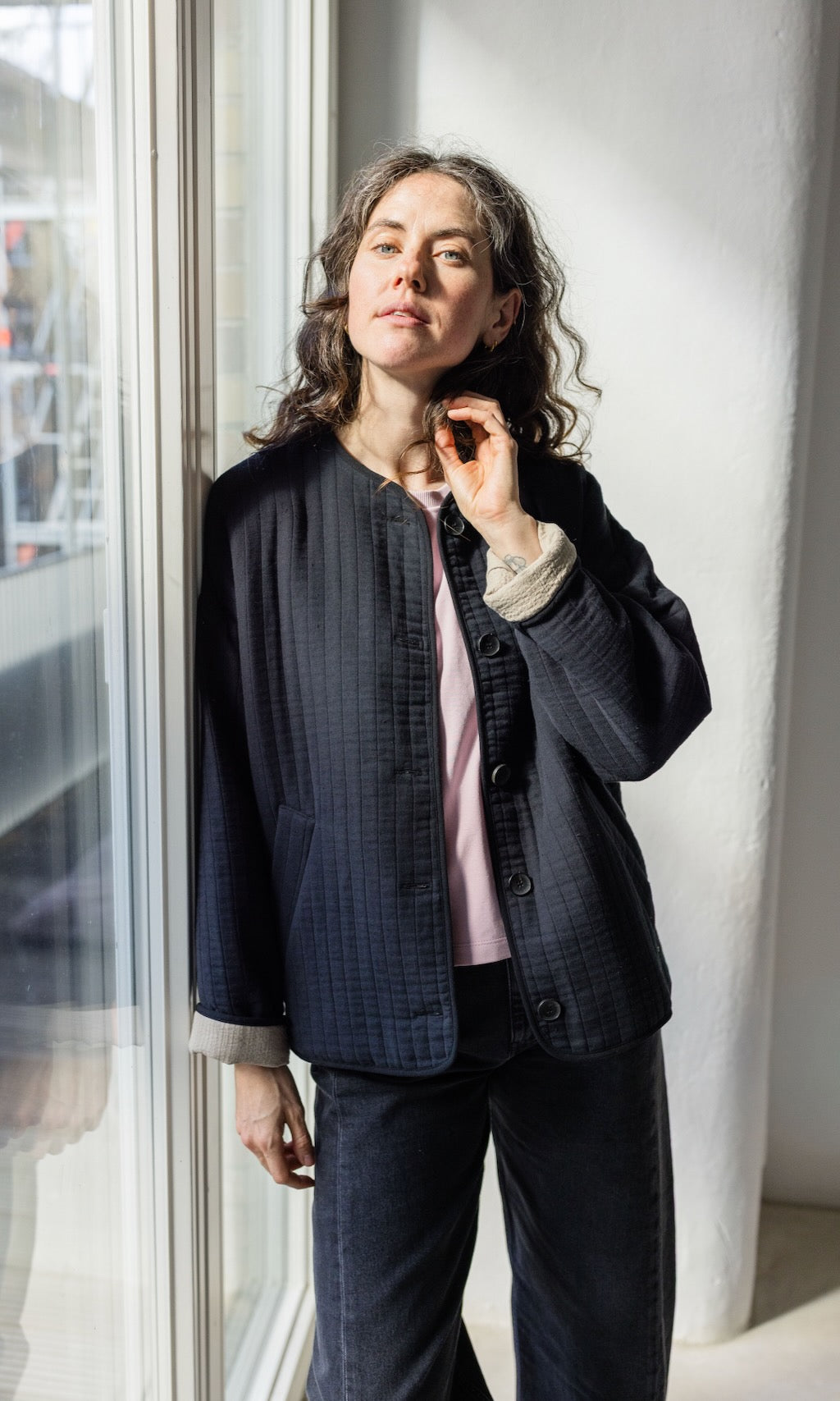 Oversized Steppjacke | Leichte Damenjacke aus Baumwolle mit weiter Passform