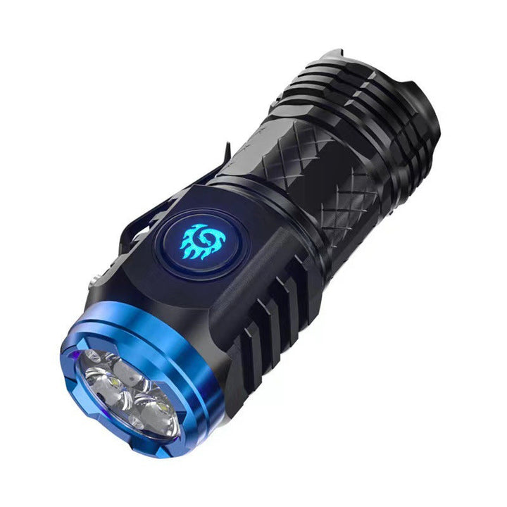 Torcia tascabile compatta con 3 LED e 5 modalità | ricaricabile USB-C (batteria 18350) | impermeabile e resistente agli urti | nero/argento