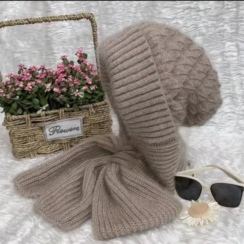 Damen Mütze und Schal Set für Winter | Warmes Strickset aus weichem Material für Alltag, Freizeit und kalte Wintertage