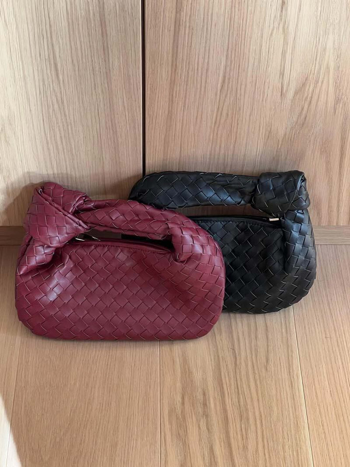 Damen Umhängetasche | Geflochtenes Design | Veganes Leder &amp; Silberdetails | MiniGewebe