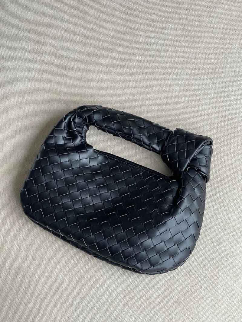 Damen Umhängetasche | Geflochtenes Design | Veganes Leder &amp; Silberdetails | MiniGewebe