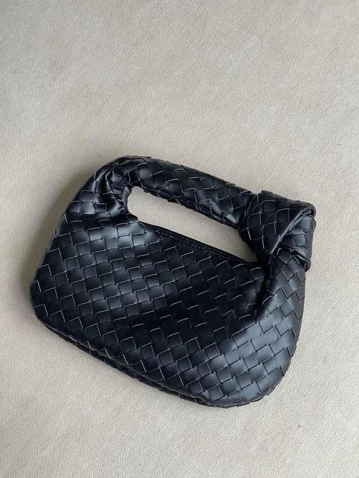 Damen Umhängetasche | Geflochtenes Design | Veganes Leder &amp; Silberdetails | MiniGewebe