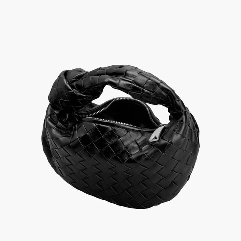 Damen Umhängetasche | Geflochtenes Design | Veganes Leder &amp; Silberdetails | MiniGewebe
