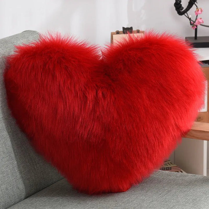 Herz Kissen flauschig 50 × 40 cm | Weiches Sofakissen aus Polyester in Herzform für Sofa, Bett und gemütliche Wohnakzente