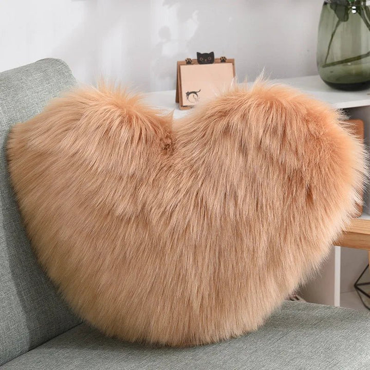Herz Kissen flauschig 50 × 40 cm | Weiches Sofakissen aus Polyester in Herzform für Sofa, Bett und gemütliche Wohnakzente