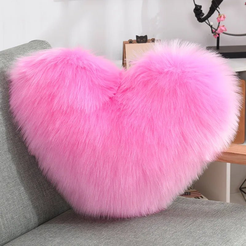 Herz Kissen flauschig 50 × 40 cm | Weiches Sofakissen aus Polyester in Herzform für Sofa, Bett und gemütliche Wohnakzente
