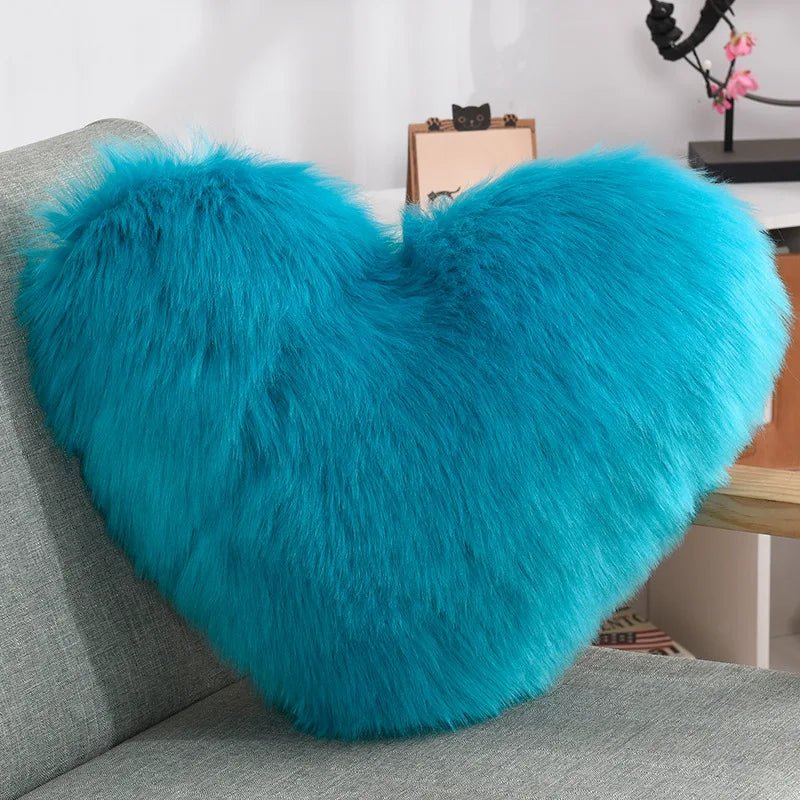 Herz Kissen flauschig 50 × 40 cm | Weiches Sofakissen aus Polyester in Herzform für Sofa, Bett und gemütliche Wohnakzente