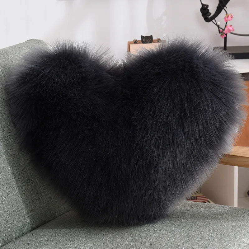 Herz Kissen flauschig 50 × 40 cm | Weiches Sofakissen aus Polyester in Herzform für Sofa, Bett und gemütliche Wohnakzente