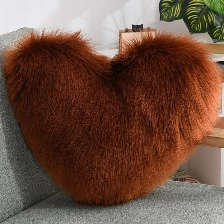 Herz Kissen flauschig 50 × 40 cm | Weiches Sofakissen aus Polyester in Herzform für Sofa, Bett und gemütliche Wohnakzente