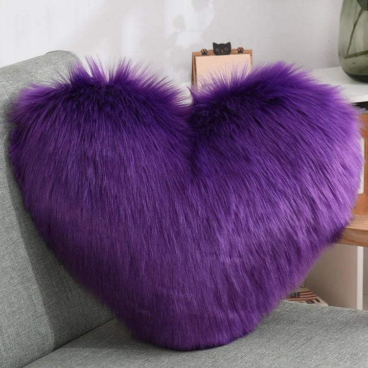 Herz Kissen flauschig 50 × 40 cm | Weiches Sofakissen aus Polyester in Herzform für Sofa, Bett und gemütliche Wohnakzente