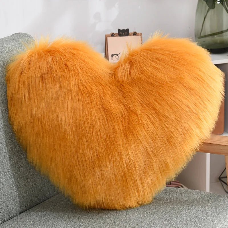 Herz Kissen flauschig 50 × 40 cm | Weiches Sofakissen aus Polyester in Herzform für Sofa, Bett und gemütliche Wohnakzente
