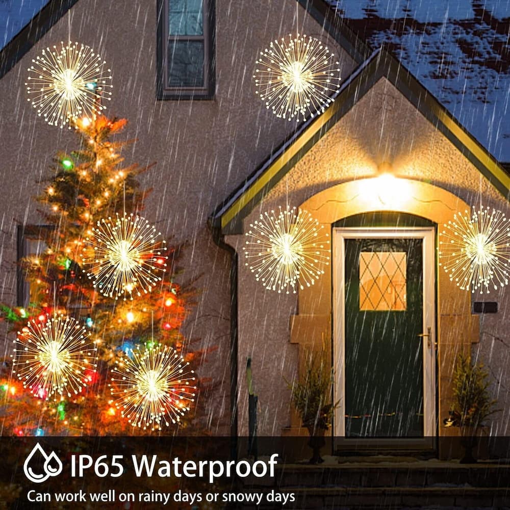 Catena luminosa solare per esterni IP65 | 8 modalità e 4 livelli di luminosità con telecomando | Sensore luce con accensione automatica | Set da 4 + 4 omaggio