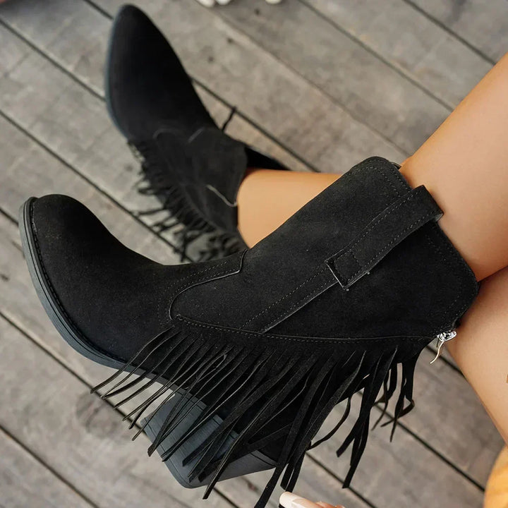 Cowboystiefel für Damen im Western-Stil | Klassische Westernstiefel, robuster Absatz, hoher Schaft und dezente Ziernähte