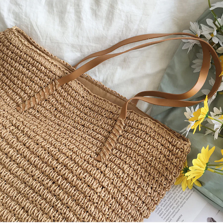 Handtasche | Geflochtene Handtasche mit Schulterriemen für Alltag und Freizeit