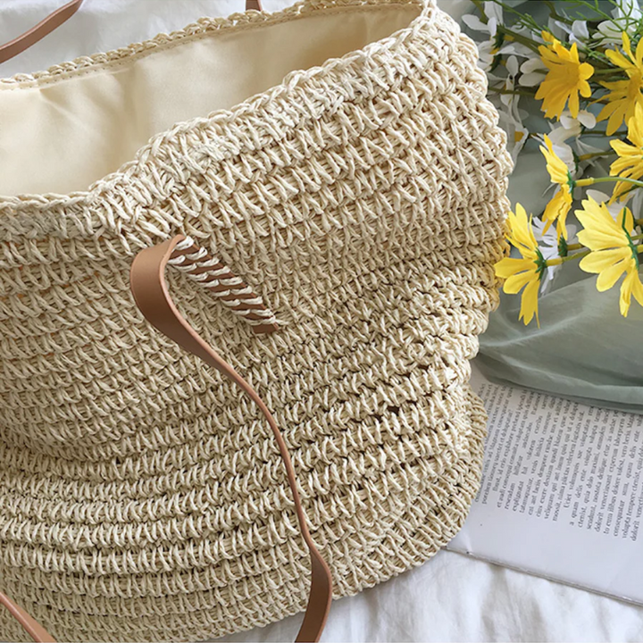 Handtasche | Geflochtene Handtasche mit Schulterriemen für Alltag und Freizeit