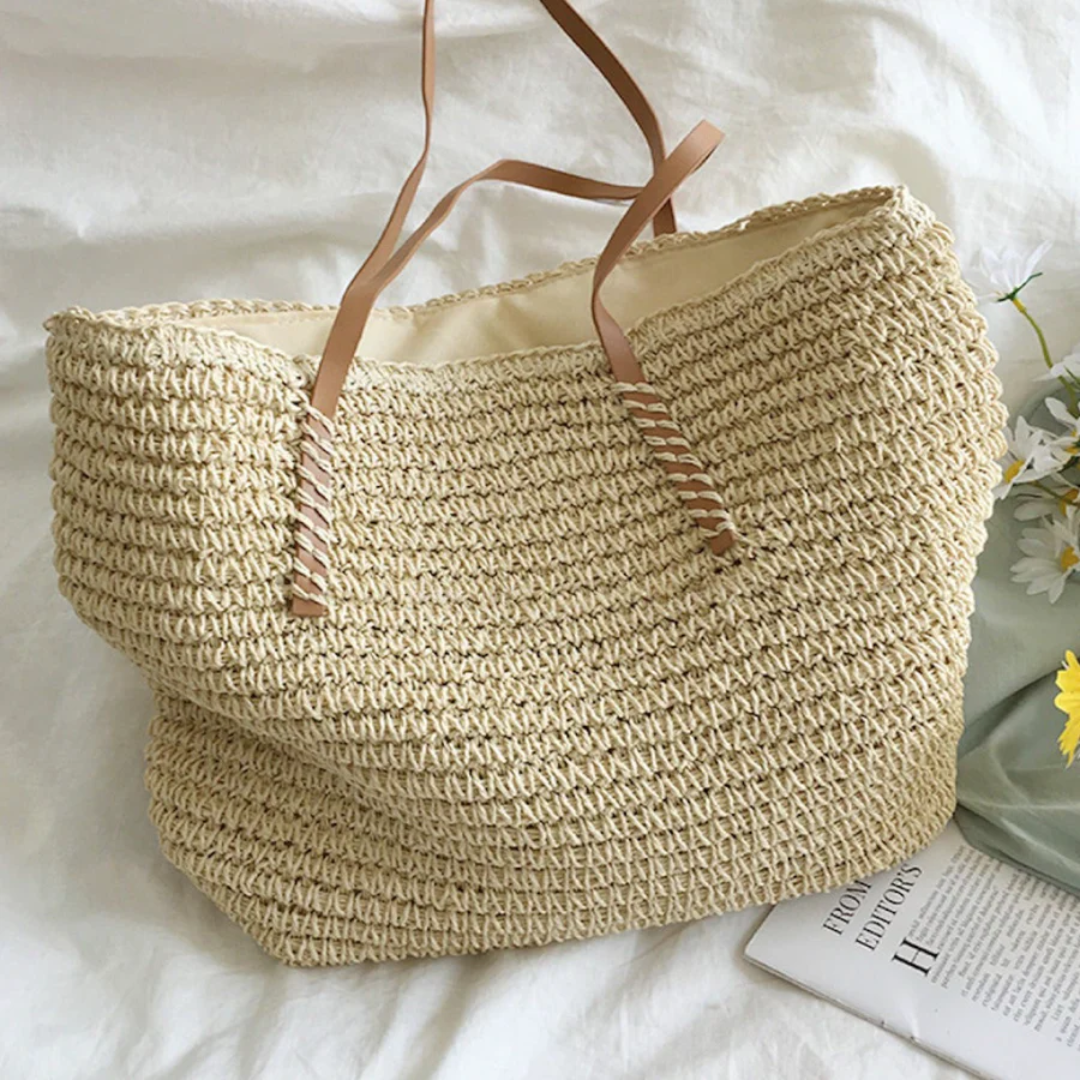 Handtasche | Geflochtene Handtasche mit Schulterriemen für Alltag und Freizeit