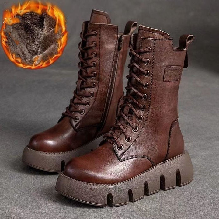 Orthopädische Damenstiefel aus Leder | Fußunterstützende Komfort-Stiefeletten mit Rutschfester Sohle | Bequem für Alltag &amp; Freizeit