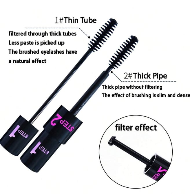2+2 Gratis | Wimperntusche Volumen 4x | Langanhaltend &amp; Wischfest bis 24h | Wasserfest Mascara Schwarz