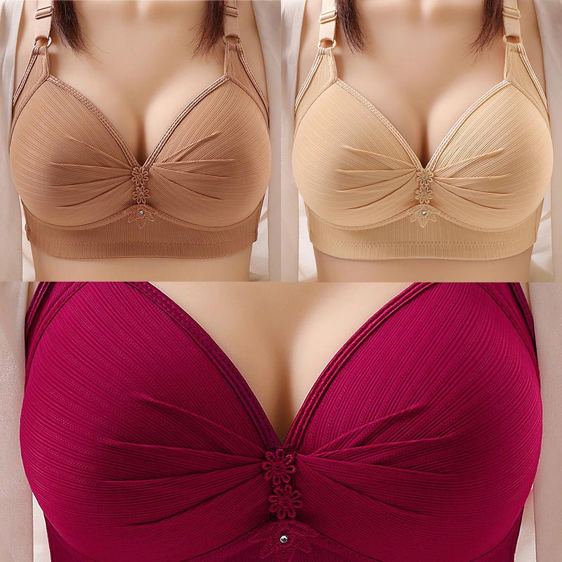 Reggiseno senza ferretto senza cuciture | Traspirante e elastico per uso quotidiano e comfort | Chiusura posteriore regolabile | Offerta 1+1