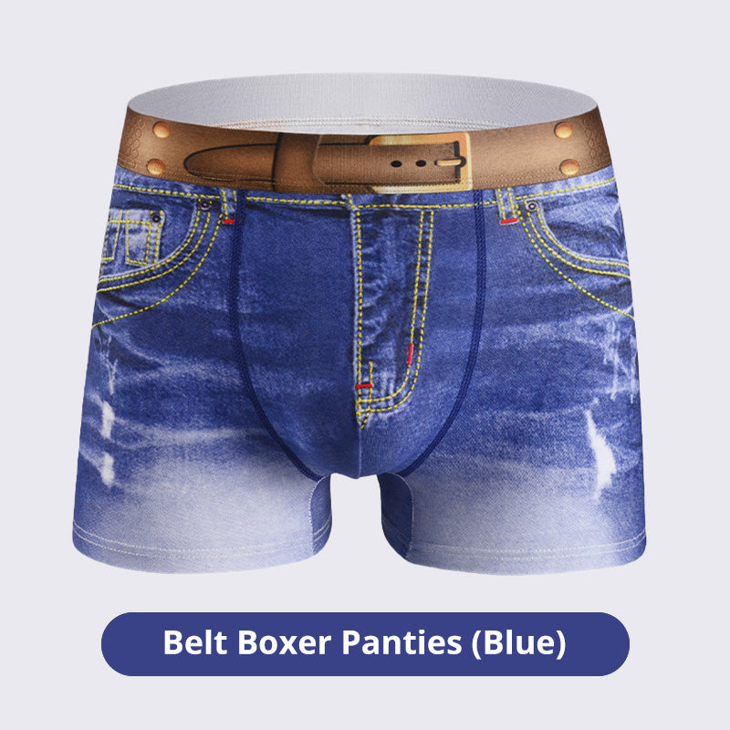 Herren Unterwäsche im Denim-Look | Atmungsaktiv &amp; flexibel, bequemer Sitz | Baumwoll-Mix mit Stretch | Größen L–4XL