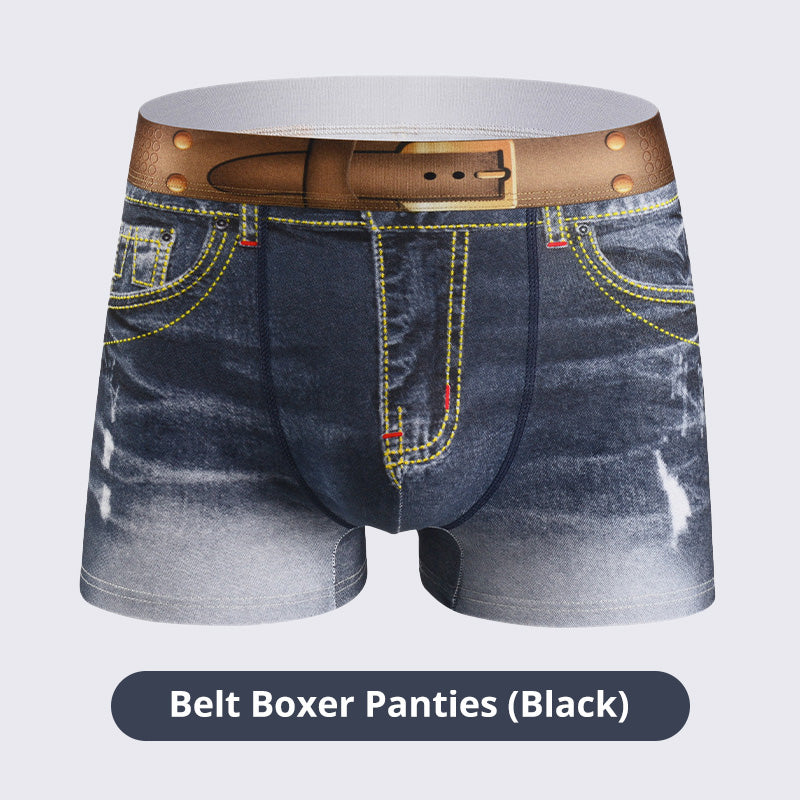 Herren Unterwäsche im Denim-Look | Atmungsaktiv &amp; flexibel, bequemer Sitz | Baumwoll-Mix mit Stretch | Größen L–4XL