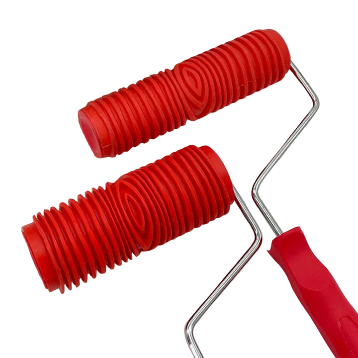 Textured Paint Roller | Pattern Roller for Wall Decoration | Rubber Roller 17.8 cm Wide &amp; Plastic Handle