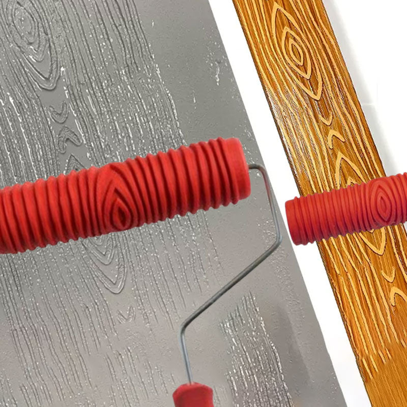 Textured Paint Roller | Pattern Roller for Wall Decoration | Rubber Roller 17.8 cm Wide &amp; Plastic Handle