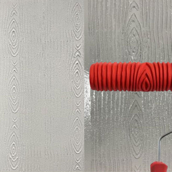 Textured Paint Roller | Pattern Roller for Wall Decoration | Rubber Roller 17.8 cm Wide &amp; Plastic Handle