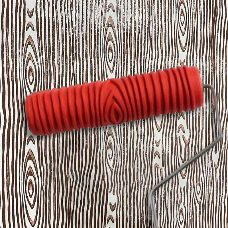 Textured Paint Roller | Pattern Roller for Wall Decoration | Rubber Roller 17.8 cm Wide &amp; Plastic Handle