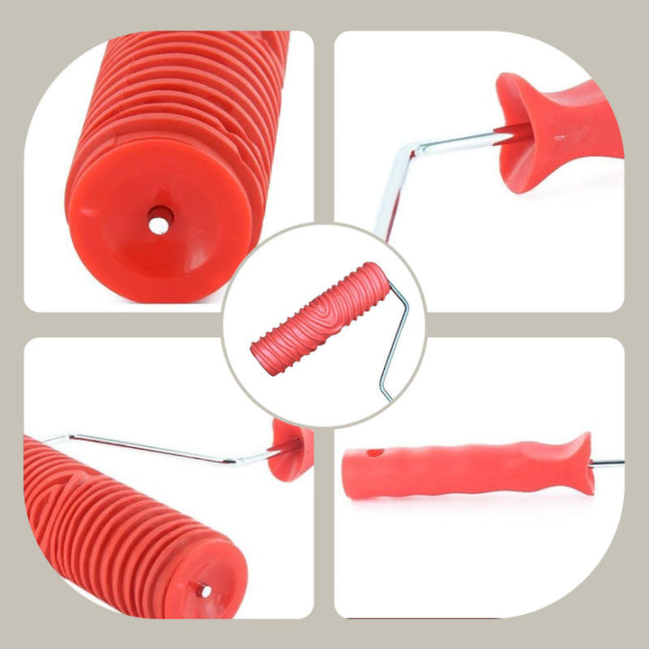 Textured Paint Roller | Pattern Roller for Wall Decoration | Rubber Roller 17.8 cm Wide &amp; Plastic Handle