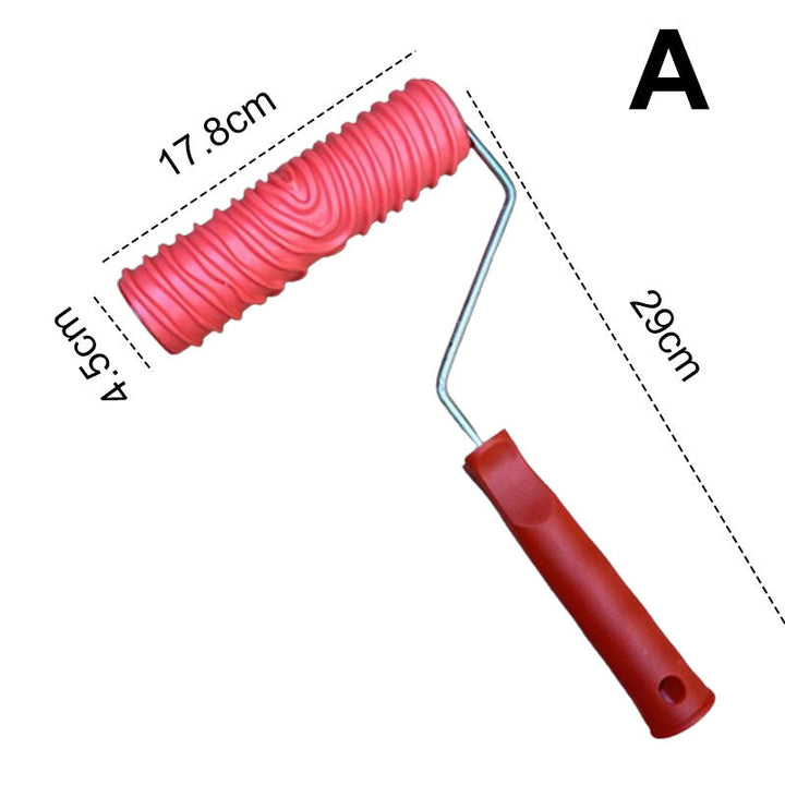 Textured Paint Roller | Pattern Roller for Wall Decoration | Rubber Roller 17.8 cm Wide &amp; Plastic Handle