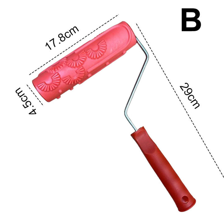 Textured Paint Roller | Pattern Roller for Wall Decoration | Rubber Roller 17.8 cm Wide &amp; Plastic Handle