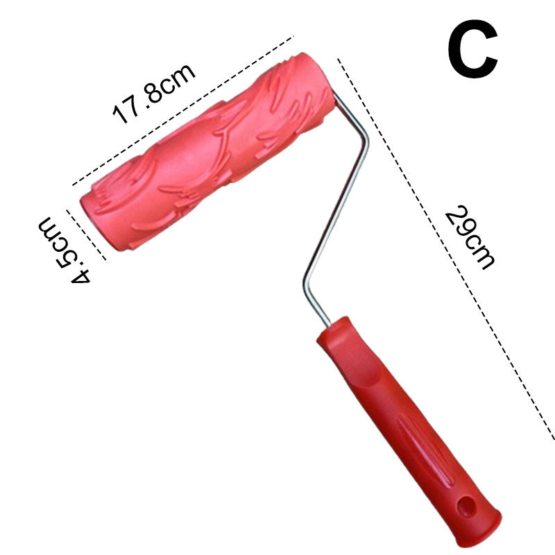Textured Paint Roller | Pattern Roller for Wall Decoration | Rubber Roller 17.8 cm Wide &amp; Plastic Handle