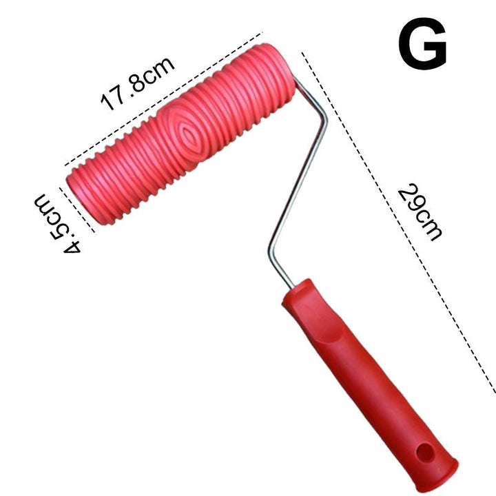 Textured Paint Roller | Pattern Roller for Wall Decoration | Rubber Roller 17.8 cm Wide &amp; Plastic Handle